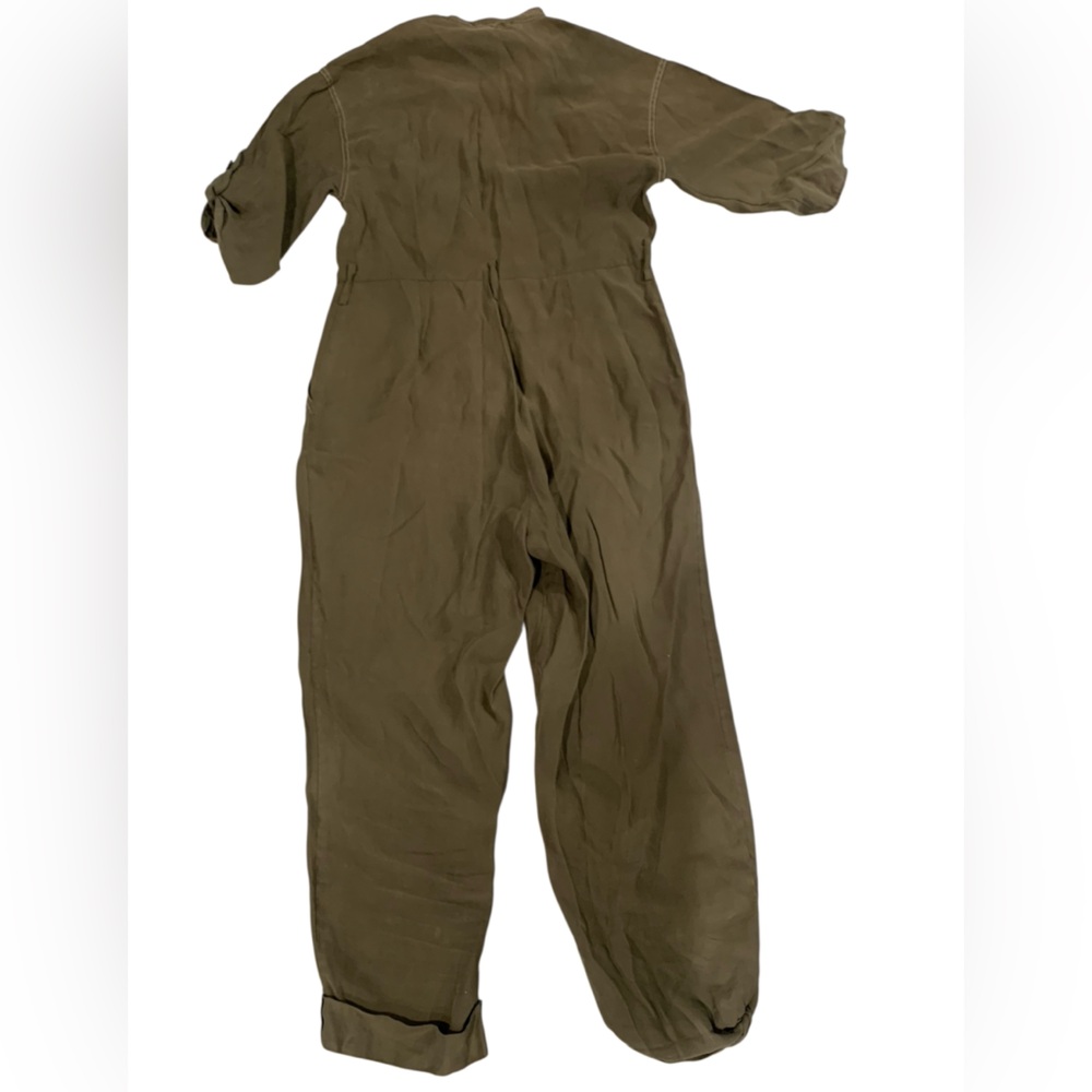 Zara Khaki Jumpsuit woman’s size L - Picture 4 of 8
